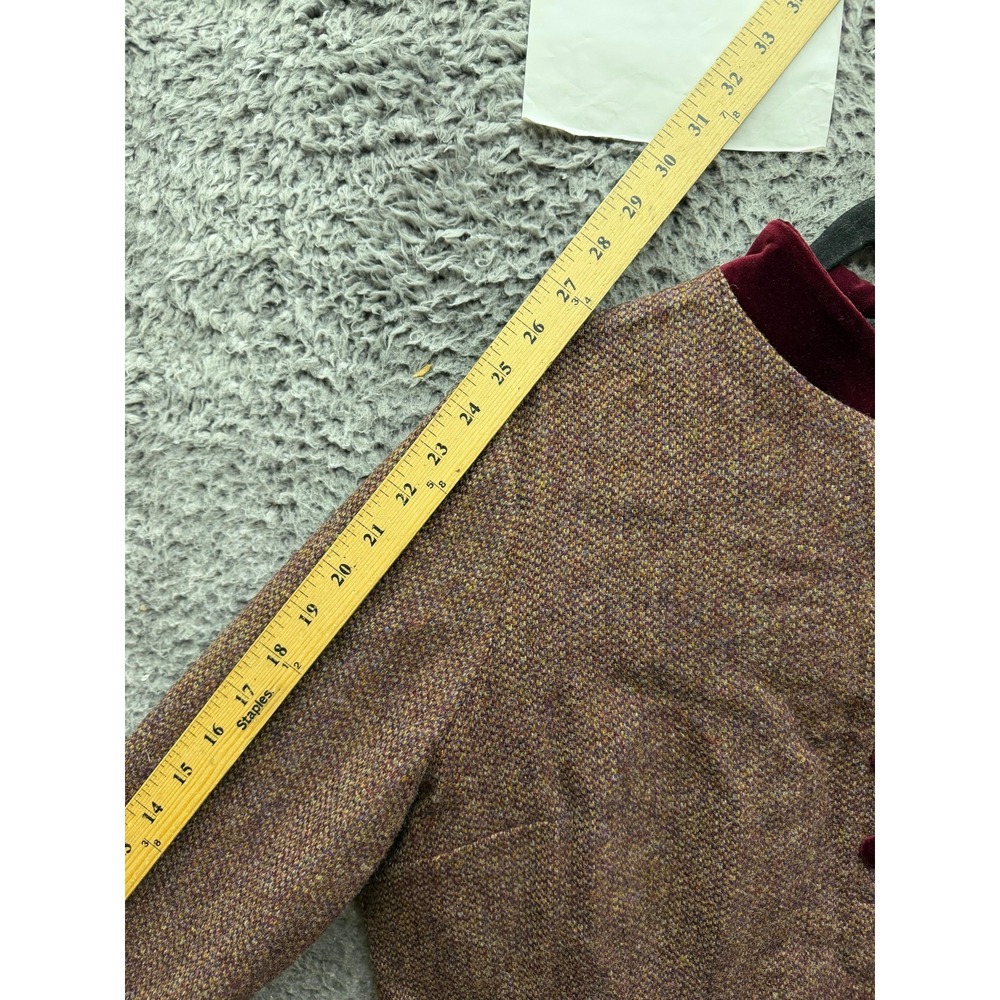 NWOT House of Bruar Ladies Velvet Wool Button Tweed Dress Midi Brown Size 16 - Picture 11 of 13
